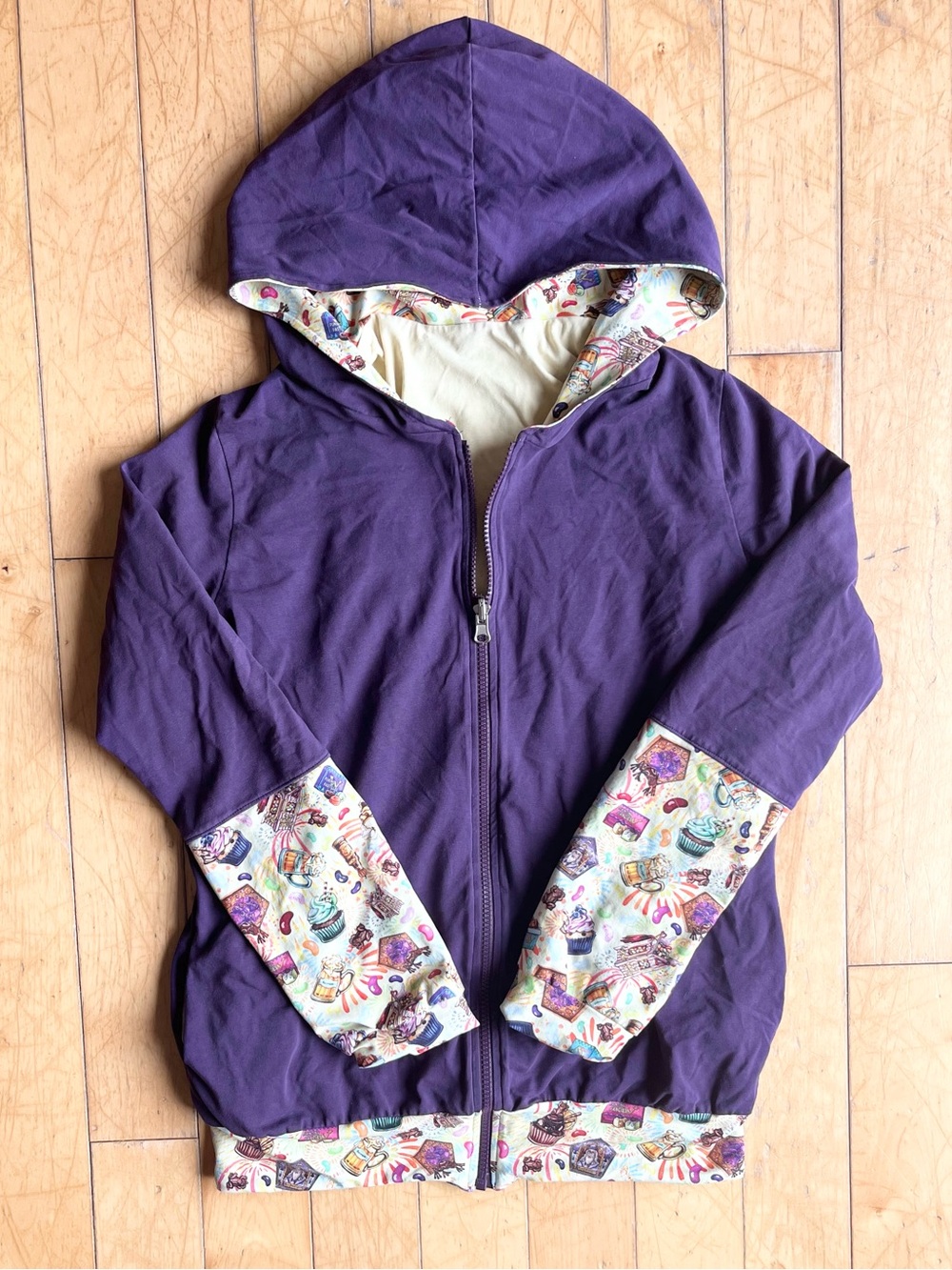 Harry Potter Theme Handmade Purple Zip-Up Hoodie Jacket Size Medium